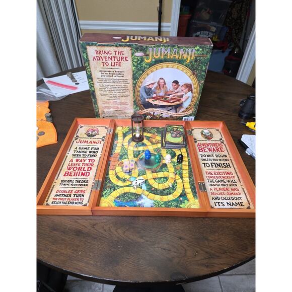 Jumanji the Game Real Wooden Box Edition of the Classic Adventure Board Game - Picture 1 of 16